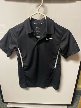 Nike Boys Dri-FIT Tennis Polo Shirt Black Size Medium